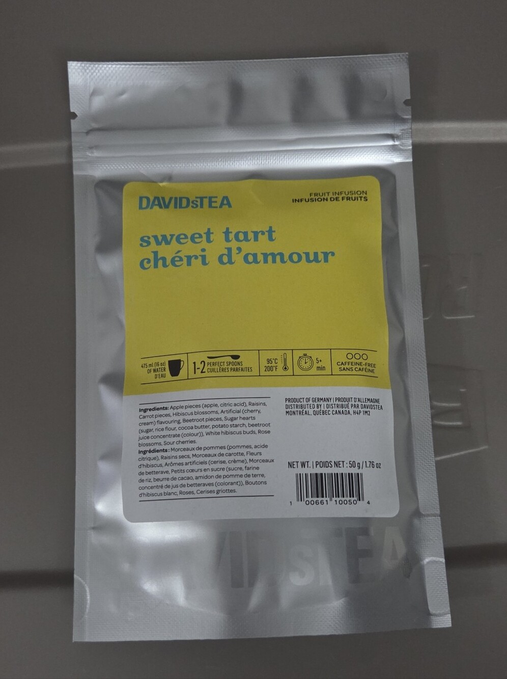 2/$20 New! Sealed! Davidstea SWEET TART Loose Leaf Tea 50g Davids Tea